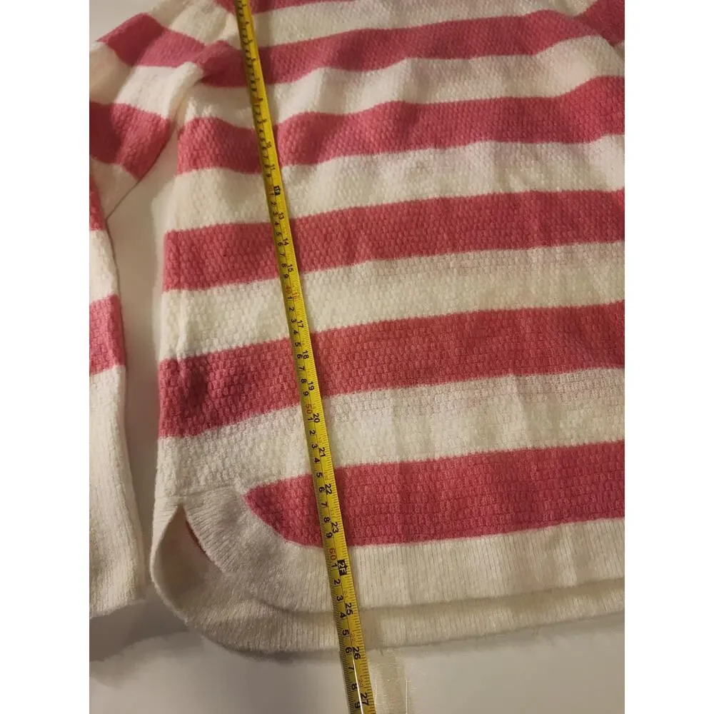 Loft Pink & White Striped Sweater, Small, Valentine's Day